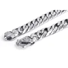 Silver Chain Necklace Chain Silver Long Chain Cuban Pendant Necklace Stainless Steel Jewelry