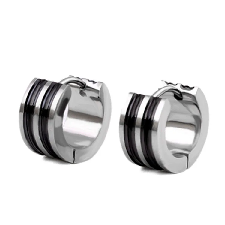 Wholesale Custom Mini Stainless Steel Korean Styles Men Hoop Earring, Silver + black
Wholesale Custom Mini Stainless Steel Korean Styles Men Hoop Earring, Silver + black