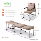 folding hospital sleeping chair,folding metal bed with wheel