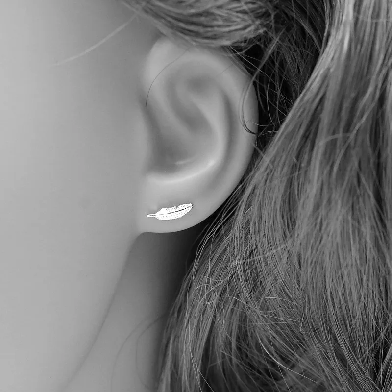 High Quality Real 925 Sterling Silver Feather Stud Earrings for Women Girls Fashion Sterling-Silver-Jewelry Brincos Brinco
High Quality Real 925 Sterling Silver Feather Stud Earrings for Women Girls Fashion Sterling-Silver-Jewelry Brincos Brinco