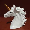 Table ornament ceramic handmade crafts white porcelain unicorn head