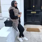 2019 Alibaba Star Design 70CM LONG Winter Fox Fur Vest Women Elegant Grey Real Fox Fur Gilet