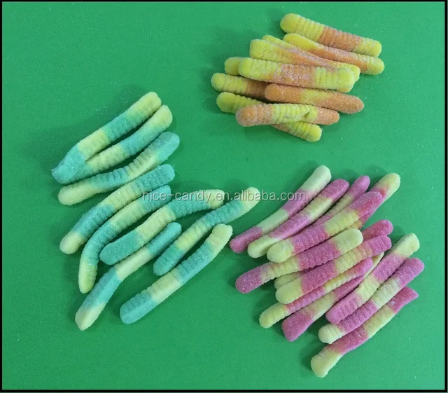 sour fruit flavor worms gummi vat 19 gummy worms jelly halal