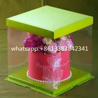 Custom Logo Eco- friendly Food Grade Two Tier transparent PET cake box