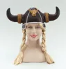 Viking Helmet Blonde Plaits Hat for Historic Ancient Swedish Fancy Dress Hat HT15390