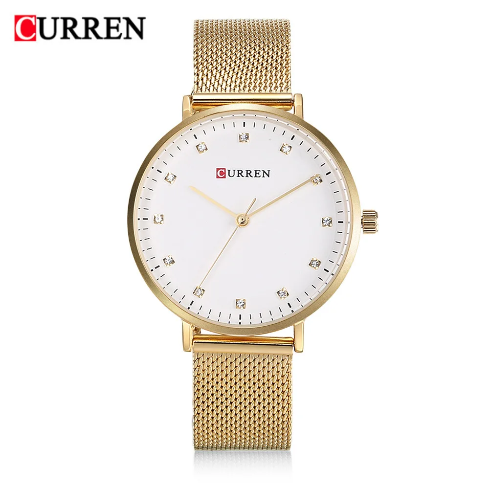 CURREN casual dress rhinestone watches women luxury brand slim gold mesh stainless steel wrist watch ladies quartz wristwatch, N/a
CURREN casual dress rhinestone watches women luxury brand slim gold mesh stainless steel wrist watch ladies quartz wristwatch, N/a