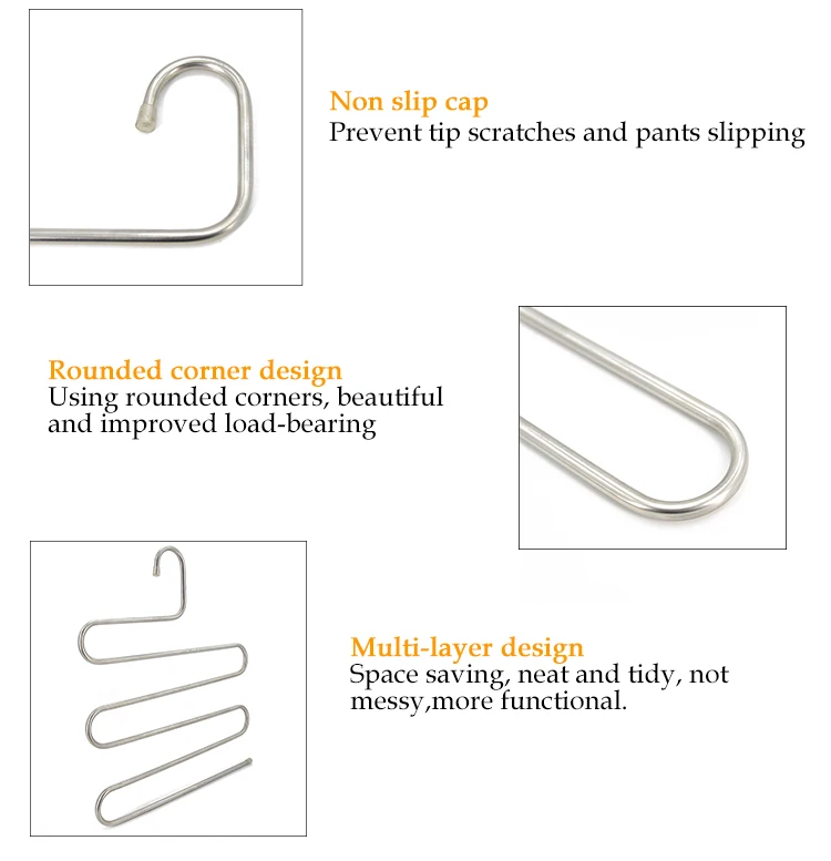 multifunction 5 layer S shape trousers pants hanger saving cloth hanger