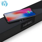 New 4 Horn QI Wireless Charger Speaker Bluetooth Home Theater Soundbar with LED Clock Display