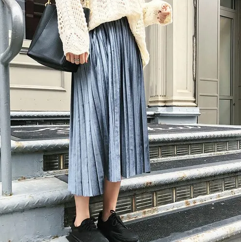 Spring 2019 Women Long Metallic Silver Maxi Pleated Skirt Midi Skirt High Waist Elastic Casual Party Skirt, As the pictures shown
Spring 2019 Women Long Metallic Silver Maxi Pleated Skirt Midi Skirt High Waist Elastic Casual Party Skirt, As the pictures shown