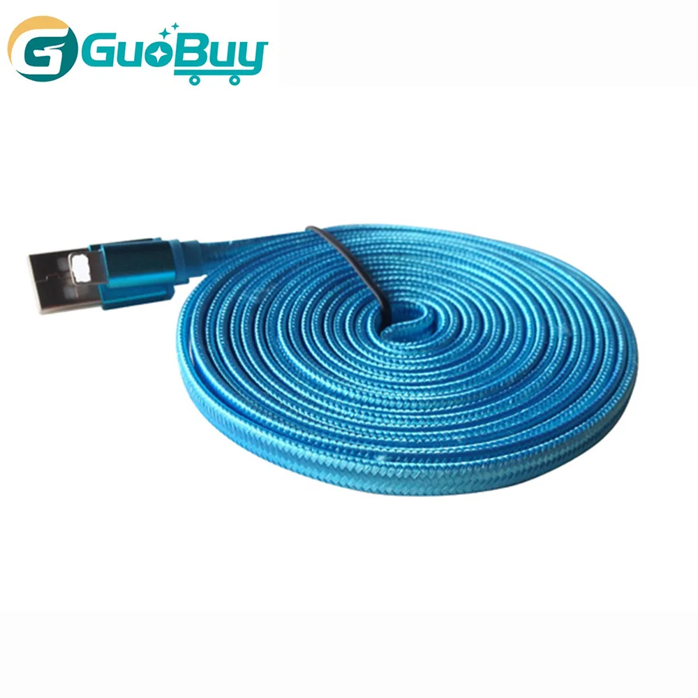 Hottest and Cheapest fast charging speed braidred fabric flat micro usb charging cable, 8pin usb data cable - ANKUX.COM