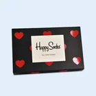 Factory price luxury red heart packing paper box for socks or gifts