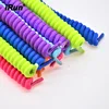iRun Customized Colorful Tieless Elastic Curly Spiral Laces Special Coil Shoe Lace With Amazon Barcode Service