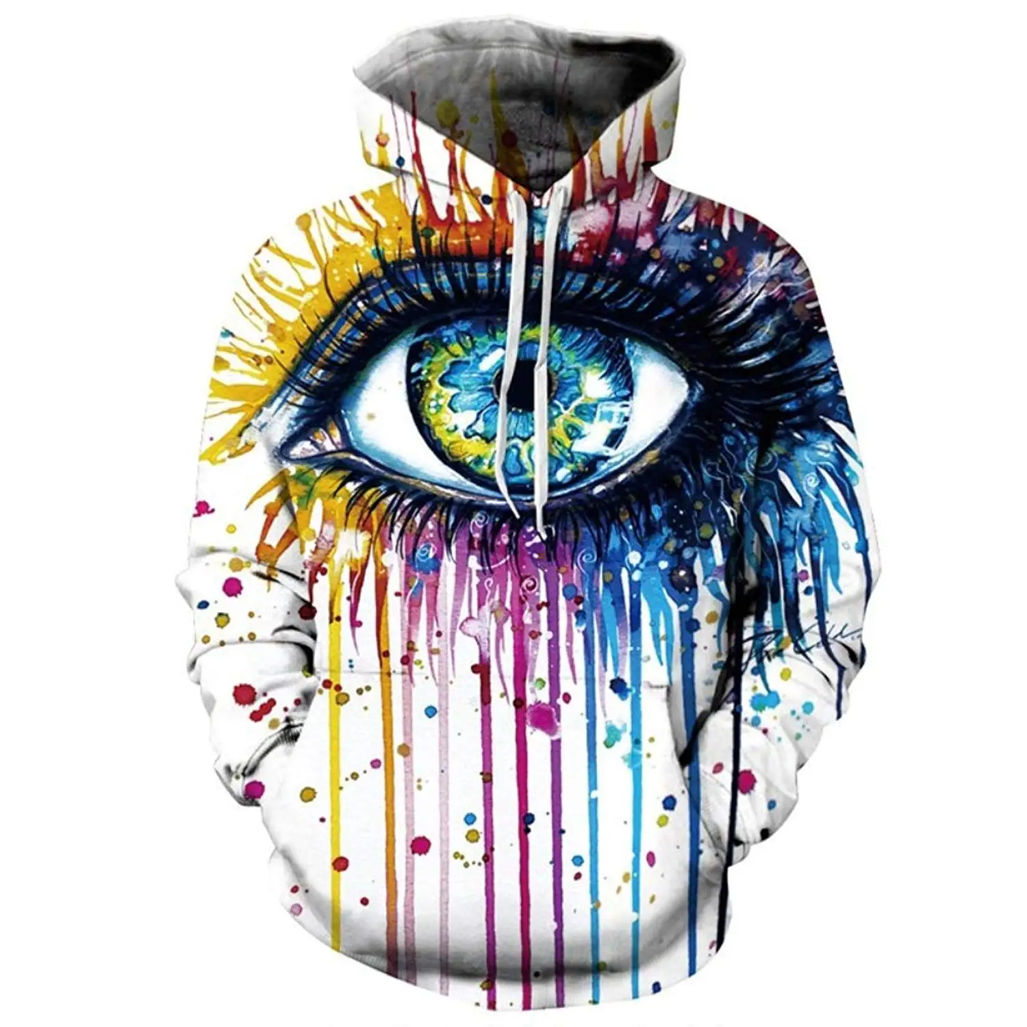 fashion stylish men/women hooded hoodies 3d print paint eyes