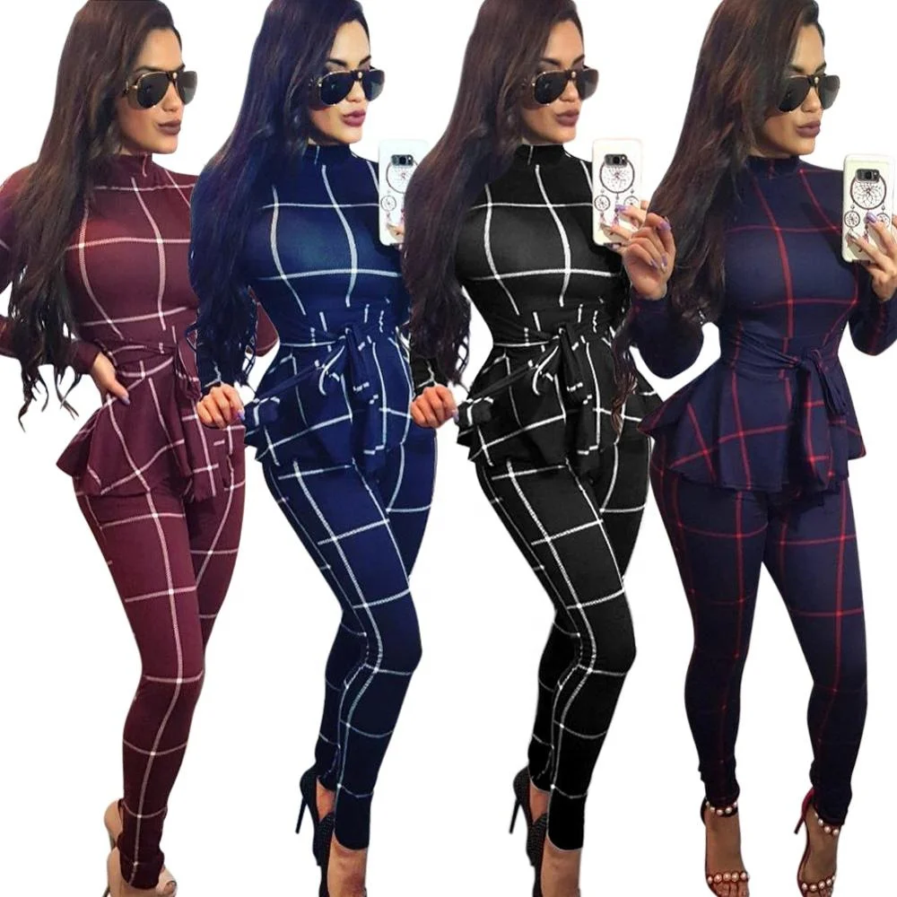Women's Fashion Spring Casual Skinny Suit women latest sexy ladies plaid ruffles bandage bodycon jumpsuit
Women's Fashion Spring Casual Skinny Suit women latest sexy ladies plaid ruffles bandage bodycon jumpsuit