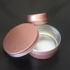 rose gold aluminum tin 50g/150g,pink color aluminum candle tin,rose gold metal tea tin