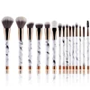 15pcs Marble Make Up Brush Set Foundation Blusher Powder Brush Tools Flat Eyeliner Eyebrow Makeup Brush Set