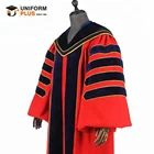 Red university ceremony uniforms and academic dress