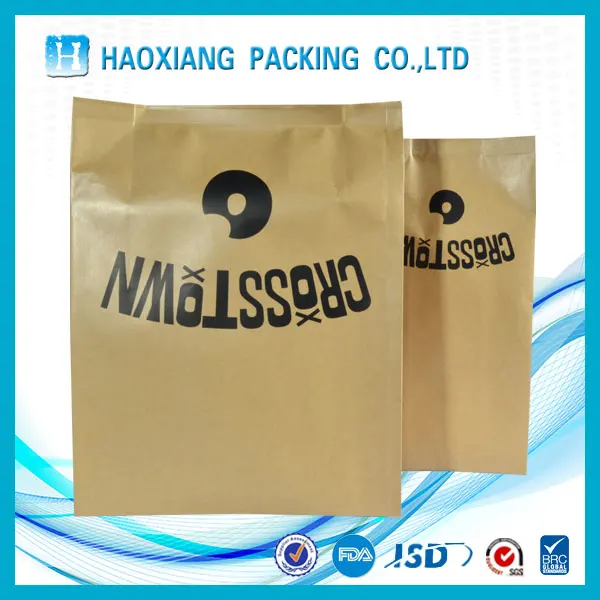 custom eco-friendly printed side gusset brown craft paper bag