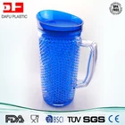 1L Hot selling in Europe Double wall plastic WATER pitcher clear fruit infuser water pitcher with gel inside