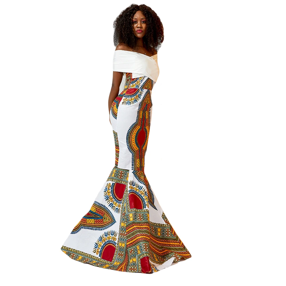 2019 vêtements africains élégant personnalisé Dashiki robe de mariée fitness étage longueur robe de soirée maxi