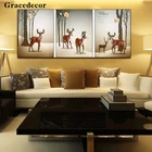 100% Handmade Foreset Animal Deer Painting 3D Pictures Of Deer