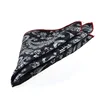 Handmade Hand Rolled Hem custom wedding black paisley bandana Floral lace handkerchief Woven Pocket Square For Men