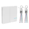 Smart Wireless Switch Remote Control Light Switch 2 gang with 2 receivers Wall Switch