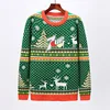 Hot selling winter knitted jacquard pattern applique embroidery custom logo unisex Christmas jumpers Christmas sweater