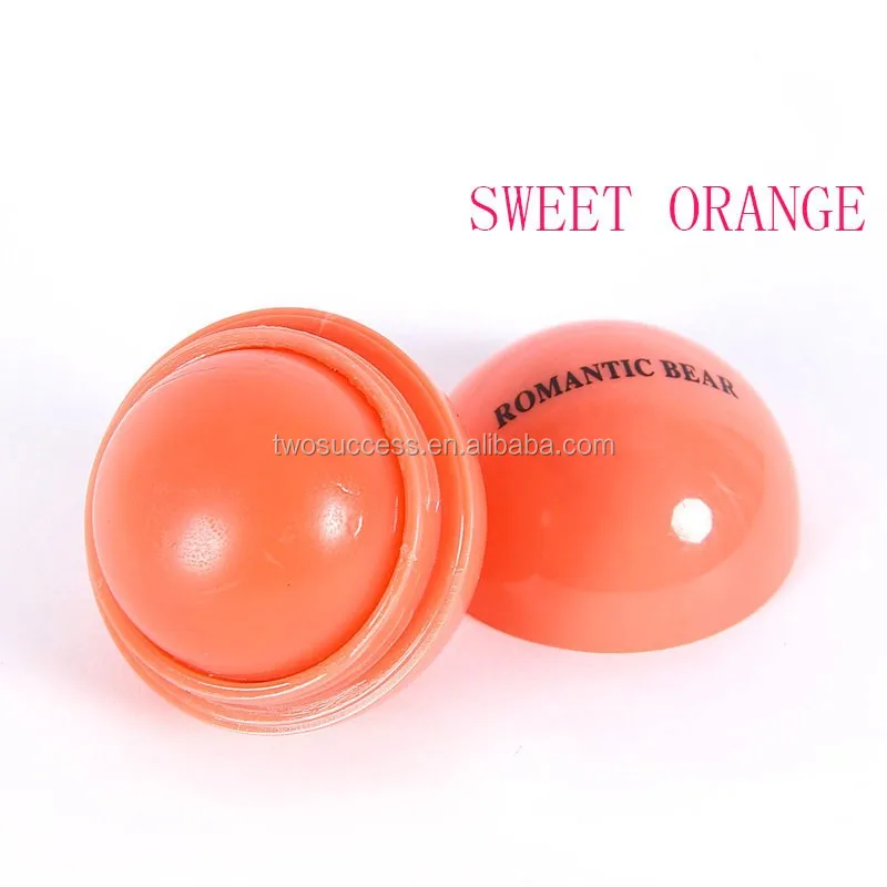 Wholesale Colorful Natural Ingredients Candy 6 Colors Ball Shape Moisturizing Lip Balm