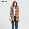 JKK FUR 2018 Hooded Vest Classical Pattern Bread Clothes Real Fox Fur Gilet Lady Fur Waistcoat