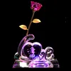 Crystal Rose flower crafts love shape design iceberg with lighting for Valentine's Day Wedding Favor Souvenir Gift
