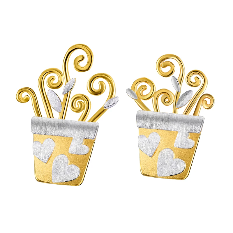 925 Lovely Romantic Flower Pot Design Stud Earring Silver For Women Girl Handmade Jewelry
925 Lovely Romantic Flower Pot Design Stud Earring Silver For Women Girl Handmade Jewelry