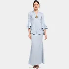 OEM manufacturer Muslim Floral embellishments abaya ruffled kebaya