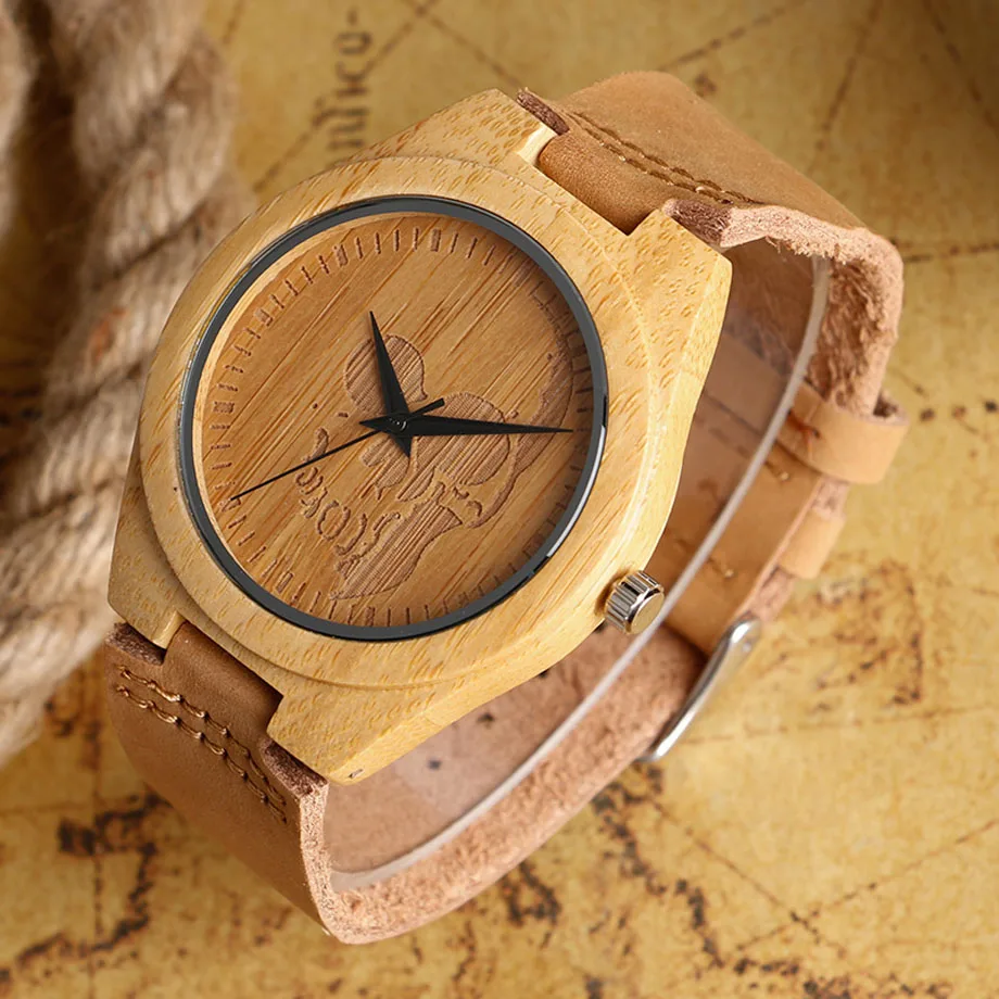 High Fashion Bamboo Natural Wood Watches Deer Moose Head Brown Standard Men Dress Watch Analog Round Clock Gift 2017 (32)