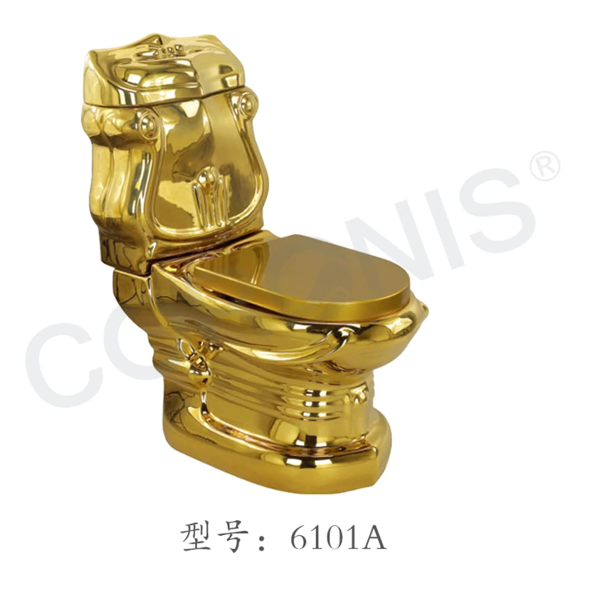 Chaozhou горячая Распродажа роскошный керамический Золотой туалет и таз ванная комната набор для Ближнего Востока