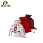 Cinch White Ribbon Drawstring Satin Shoe bag Dust Heavy Duty Promotion For Dress
