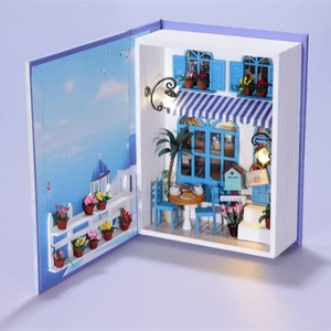 beautiful book shape playschool miniature doll house, mini doll
