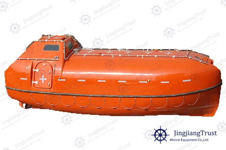Marine fiberglass enclosed free fall lifeboat / life raft for sale
