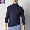 Turtleneck long sleeve cotton silk cashmere blend knit jumpers pullover sweaters for mens