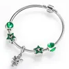 Fashion Jewelry New Design Green Crystal Bead DIY Charm Bracelets Star Shape Bracelet Angel Pendant Bangles