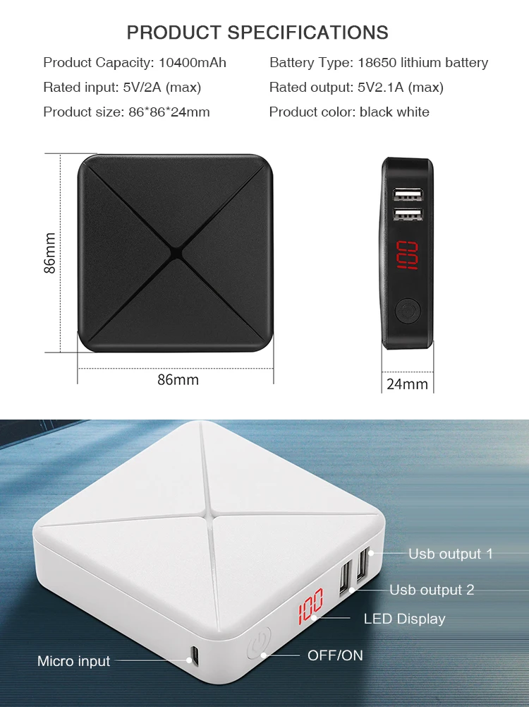 Universal Wrench Socketac Outlet Power Bank For Starbuck 10400Mah Li Polymer Battery - ANKUX.COM