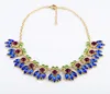 xl00408 Fashion Blue Crystal Statement Necklace Cheap Fashion Jewelry Online