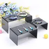 cheap wholesale black 3 sets bracelet display acrylic jewelry display