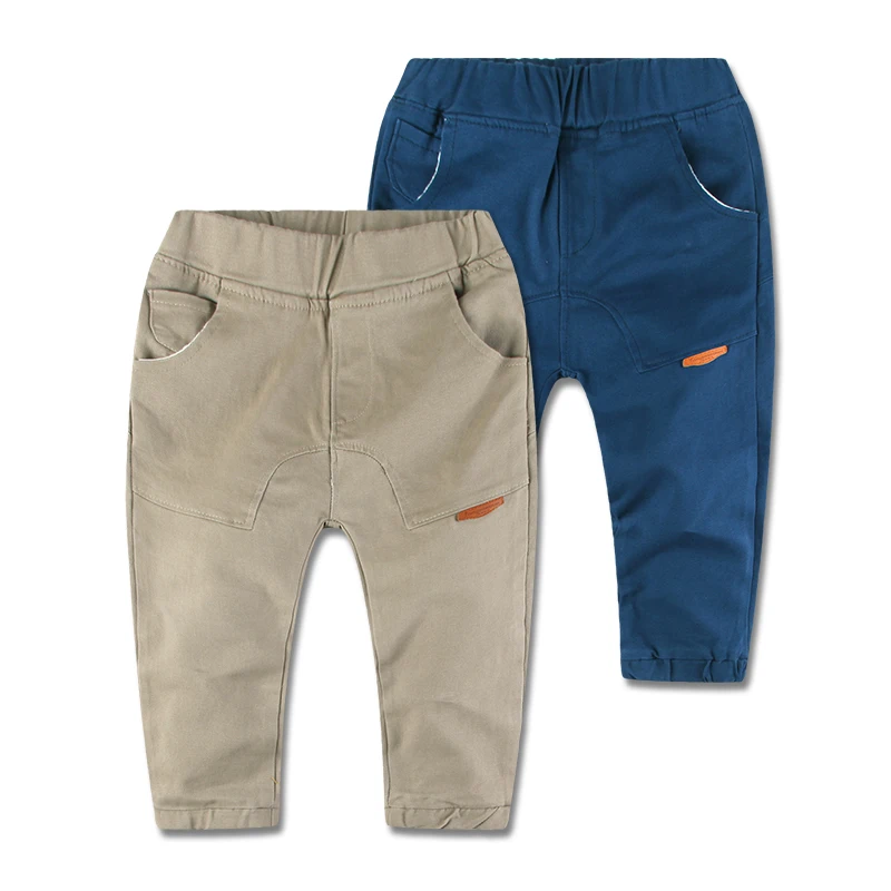 2015 New Arrival Toddler Clothing Solid Cotton Kids Boys Pants Trousers High Quality Elastic Waist 2-7 Y Baby Boys Casual Pants