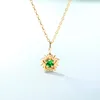 Natural gemstone star pendant solitaire 14k yellow gold jewelry