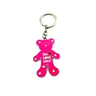 Fashion Keychain Custom cute cartoon animal 2D metal mini keyring RED bear shaped keychain for handbag