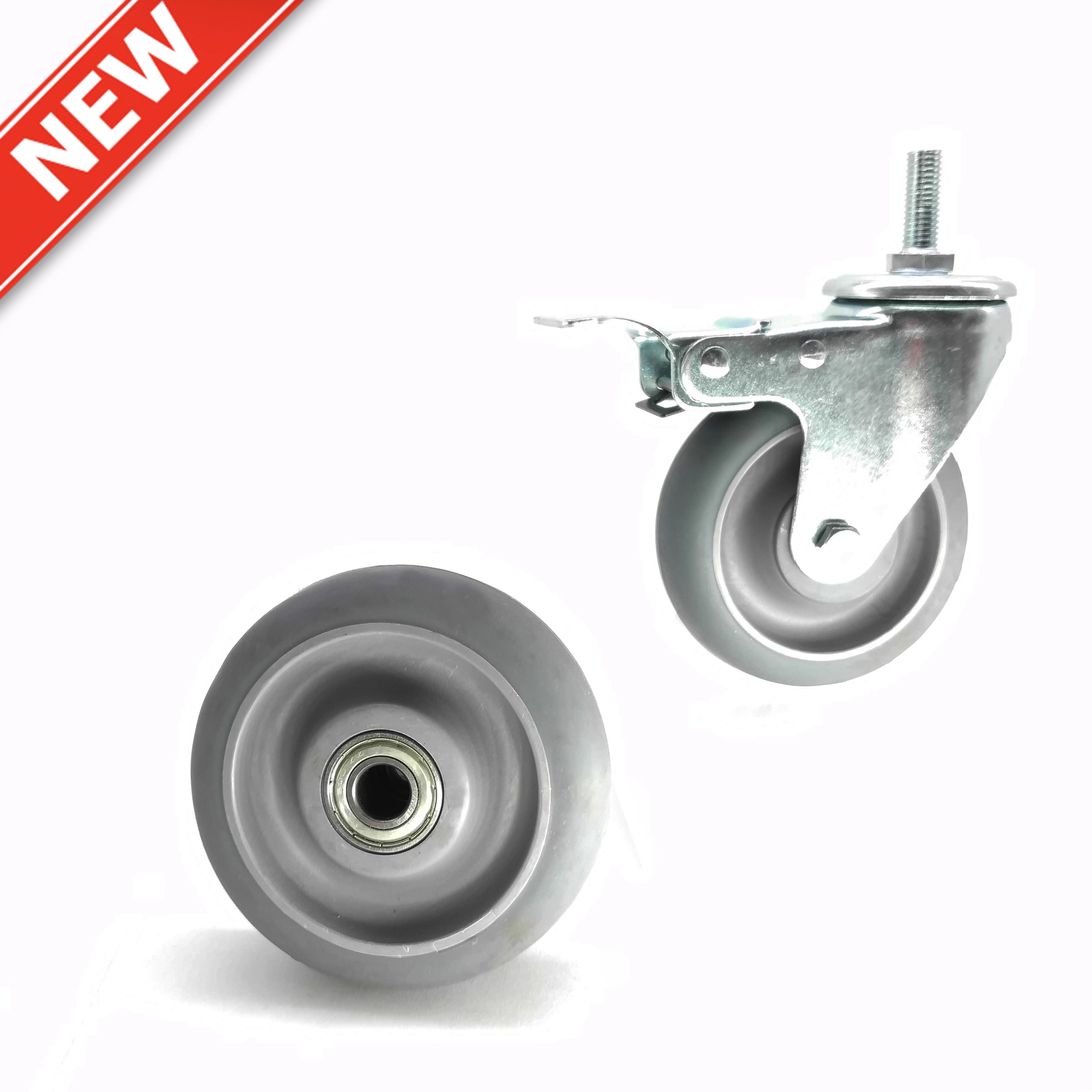 5'' mid-heavy duty fixed caster wheels with ball bearing casters