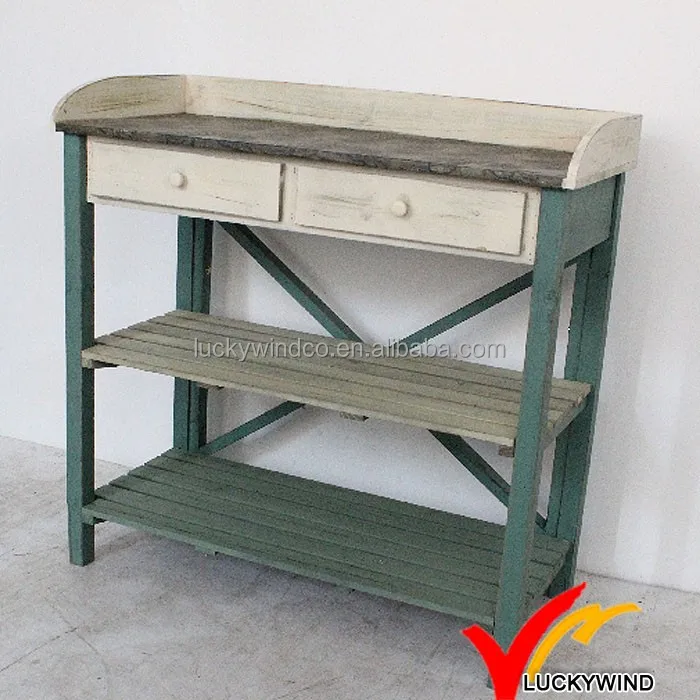 Shabby Farm Antique Wooden Potting Bench And Table Buy Wooden