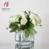 Clear Desktop Antique Glass Crystal Square Flower Vases Cube Candle Vases For Weddings Centerpiece