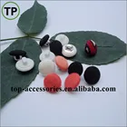combined round plastic/metal fabric covered button with shank for shirt